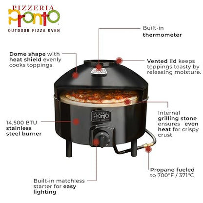 Pizzacraft Portable Outdoor Pizza Oven - Stonebaked Pizza Oven - Thermabond Technology, Even Heat Distribution, and 2 Baking Stones - Stainless Steel - Perfect for Backyard, Camping, and Tailgating