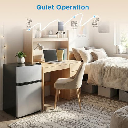Midea 3.1 Cu.ft Mini Fridge with Freezer, Energy Star Certified, for Dorm
