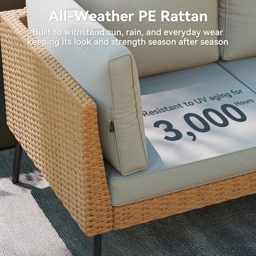 Aoxun 5 Piece Outdoor Sectional Sofas, Grey