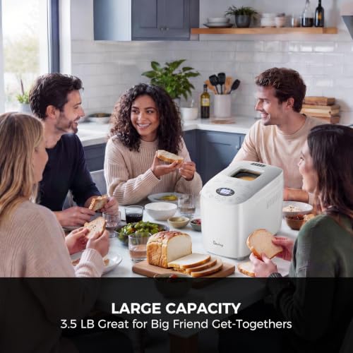 Davivy Bread Machine 3.5LB Large Capacity, 850W Automatic Bread Maker with 15 Programs (Gluten Free, Homemade Memory, Dough Shortcut), 15H Delay Timer, 1H Keep Warm, Nonstick Pan