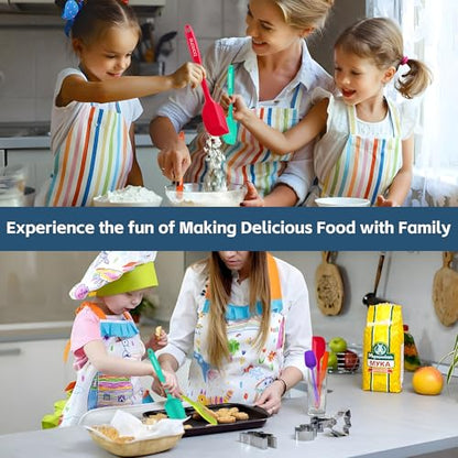Barsone 5-Piece Silicone Spatula Set - Heat Resistant 446°F Food Grade BPA Free, Nonstick Cookware Safe Dishwasher Safe Kitchen Tools for Baking, Cooking, Stirring, Multicolor.