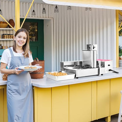 VEVOR Commercial Automatic Donuts Machine, 4 Rows Donuts Making Equipment, 240 pcs/hour Electric High Power Doughnut Maker, Stainless Steel Frying Auto Fryer, with Intelligent Control