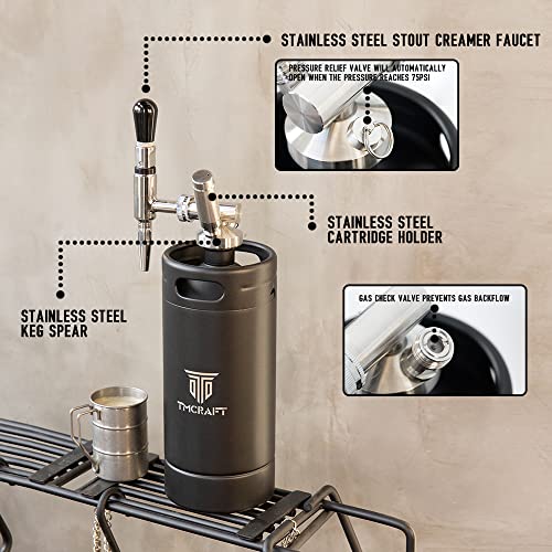 TMCRAFT 128oz Nitro Cold Brew Coffee Maker with Stout Creamer Faucet