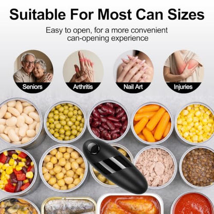 Electric Can Opener Opens Most Cans Effortlessly with Single Button