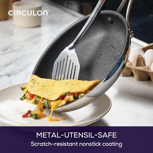 Circulon C1 Series Stainless Steel Nonstick Cookware Set - 11-Piece – Induction Pots & Pans Set with ScratchDefense, Metal Utensil Safe