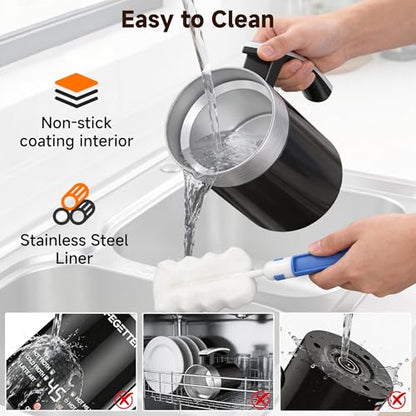 LIFEGETTER Milk Frother and Steamer 6-in-1 Electric Milk Frother 420ml/14.2oz Automatic Hot and Cold Foam Maker with Temp Contro Milk Warmer for Latte Cappuccino Macchiato Hot Chocolate Yogurt