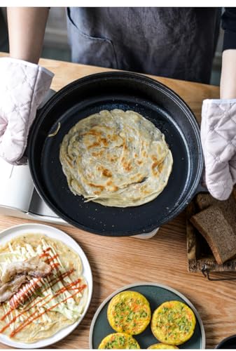 Cast Iron Skillet with 2 Handle, 9in/23cm Rounde Mini Flat Bottomed Frying Pan for fried steakBread, Baking,Pizza, Outdoor Cooking, Camping, Grill, Stovetop, Oven Safe Cookware (9inch 23 cm)