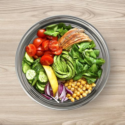 GreatChef Mixing Bowls Stainless Steel Set of 9-1.5, 3.0, 5QT Bowl and Graters, with Airtight Lids, Non-slip Base, Metal Nesting, Storage, Salad, Baking, Elegance in Every Mix & Serving