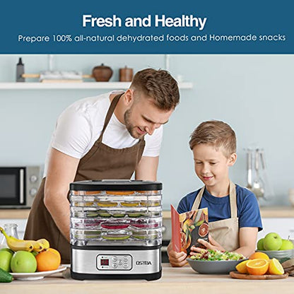 OSTBA Food Dehydrator, 5 Trays, 240W Dryer for Jerky, Fruit & Snacks