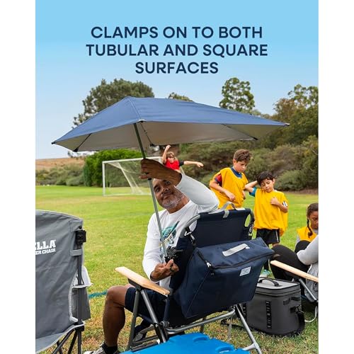 Sport-Brella Versa-Brella SPF 50+ Adjustable Umbrella with Universal Clamp, Regular, Gray