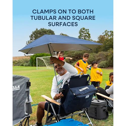 Sport-Brella Versa-Brella SPF 50+ Adjustable Umbrella with Universal Clamp, Regular, Gray