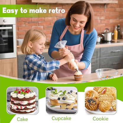 9PCS Large Piping Tips Set, Stainless Steel Cake Decorating Tips, Pastry Cake Decorating Tips Baking Tools for Baking Cupcakes, Cake Decorating