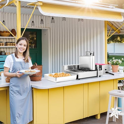 VEVOR Commercial Automatic Donuts Machine, 6 Rows Donuts Making Equipment, 360 pcs/hour Electric High Power Doughnut Maker, Stainless Steel Frying Auto Fryer, with Intelligent Control