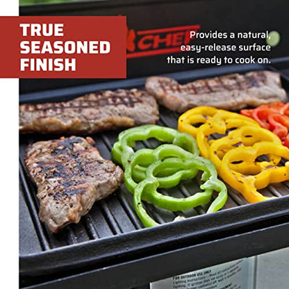 Camp Chef Reversible Pre-Seasoned Cast Iron Griddle, Cooking Surface 14 in. x 16, Black