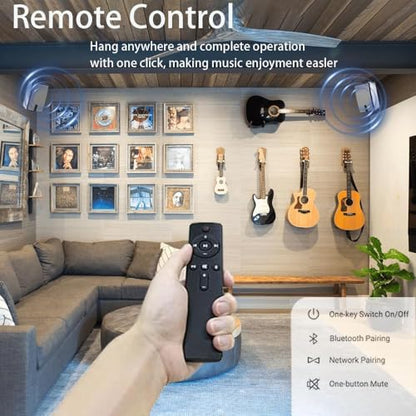 MWAU Outdoor Bluetooth Speakers 400w for Garage, Patio, Porch, Gazebo, Soffit, Entertainment Room. Wall Mount Speaker, Wireless Sync Up to 100 Speakers, IPX5 Waterproof (2 Pcs)