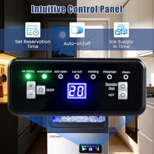 COSTWAY Commercial Ice Maker Machine 110LBS/24H, 36 Cubes in 13 Mins