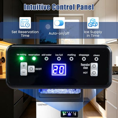 COSTWAY Commercial Ice Maker Machine 110LBS/24H, 36 Cubes in 13 Mins