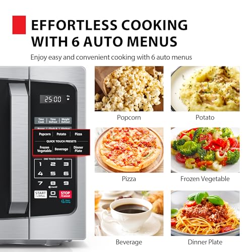 TOSHIBA Microwave Oven, 0.9 Cu.Ft, 900W, Stainless Steel