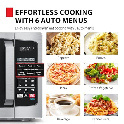 TOSHIBA Microwave Oven, 0.9 Cu.Ft, 900W, Stainless Steel