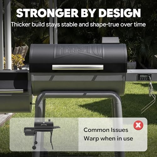Feasto 30-Inch Heavy-Duty Charcoal Grill with Digital Temperature Control & 2 Meat Probes, Outdoor BBQ Grill with Offset Smoker, 832 Sq. In. Cooking Space for Backyard BBQ, Black & Grey