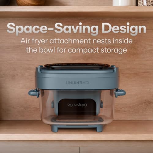 Chefman Crisp n’ Go 4 Qt Glass Air Fryer, 4-in-1, PFAS-Free Bowl & Rack