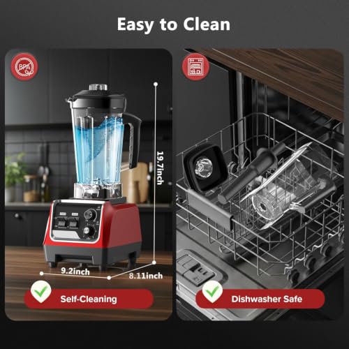 1800W Blender for Smoothies, Countertop Blenders for Kitchen with 70 Oz BPA-Free Pitcher and 20 oz To-Go Cup, 28000 RPM High-Speed Motor Blender for Ice Crushing, Frozen Drinks, Milkshakes