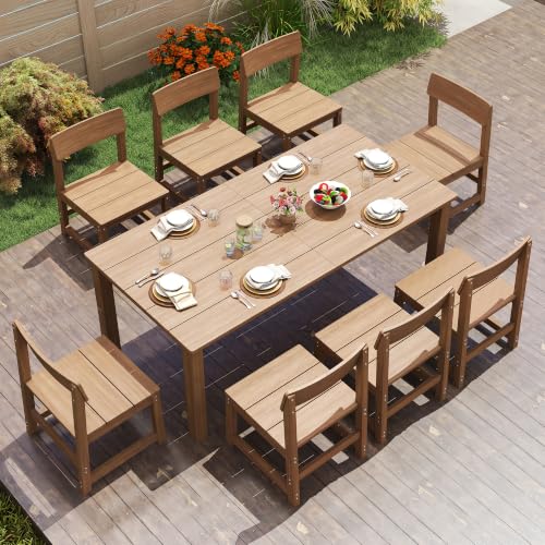 Jocoevol 9 Piece Outdoor Patio Dining Set Table and Chairs Set for 8