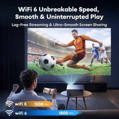 Boldever 1500 ANSI Google TV Smart Projector - 4K Projector with WiFi and Bluetooth, 20W HiFi Speakers Outdoor Movie Proyector, Auto Focus & Keystone Projector for Home Theater Indoor