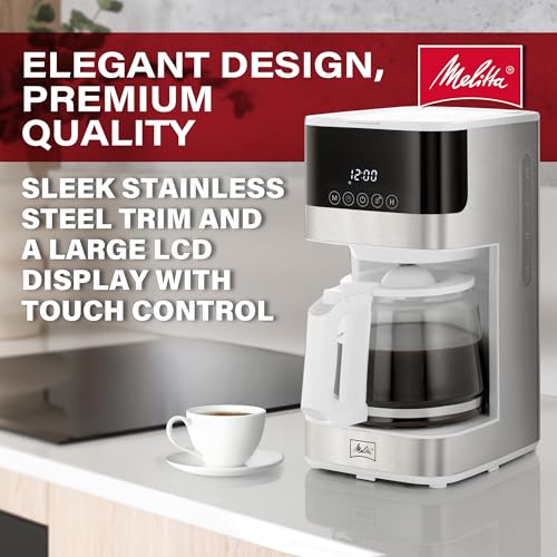 Melitta Aroma Tocco Glass 10-Cup Drip Coffee Maker, White