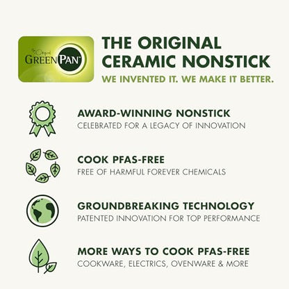 GreenPan Premiere Ovenware Healthy Ceramic Nonstick 4 Piece Bakeware Set, PFAS-Free, Rectangular, Square, Quarter, Half Sheet Baking Pans, Warp-Free, Oven & Broiler Safe 600F, Dishwasher Safe, Taupe