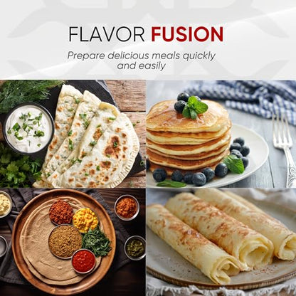 Ethniq 16" Electric Injera Maker - Griddle for Crepe, Ethiopian Mogogo, Anjero, Mitad, Pancake, Teff - Adjustable Heat Control with Digital Screen - Non-Stick Surface - Even Heat Distribution
