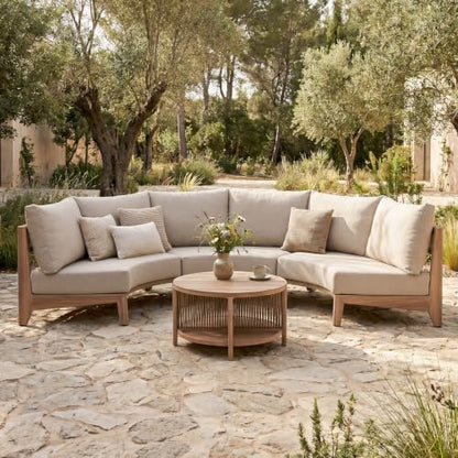 SUNSITT 5-Piece Modular Wicker Outdoor Sectional Sofa Set with Split Table