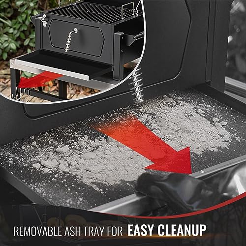 Royal Gourmet CD1519 Portable Charcoal Grill with Warming Rack, Tabletop Charcoal Grill with 303 Sq. In Cooking Area for Outdoor Camping and Picnic Grilling, Black