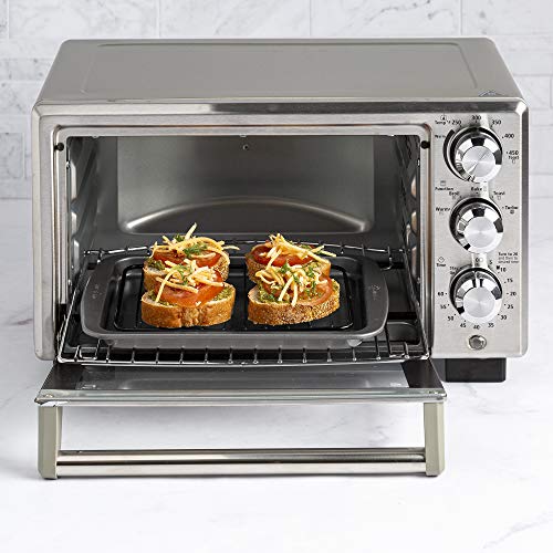 Ecolution Non-Stick Toaster Oven Bakeware Set 4-Piece, Carbon Steel, Easy to Clean and Perfect for Single Servings, Gray