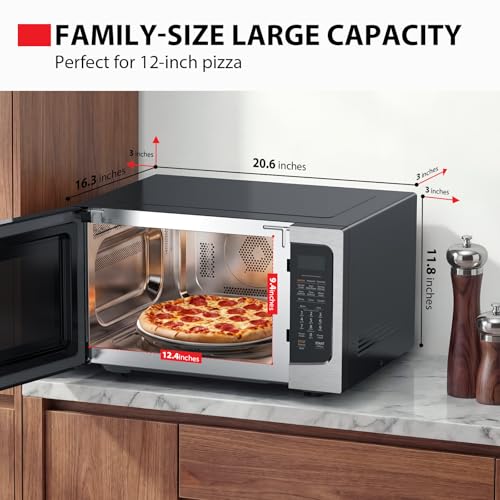 Toshiba Air Fryer Combo 4-in-1 Countertop Microwave Oven, Smart Sensor, Convection, Mute Function, Position Memory 13.6" Turntable, 1.5 Cu Ft, 1000W, Silver, ML-EC42P(SS)