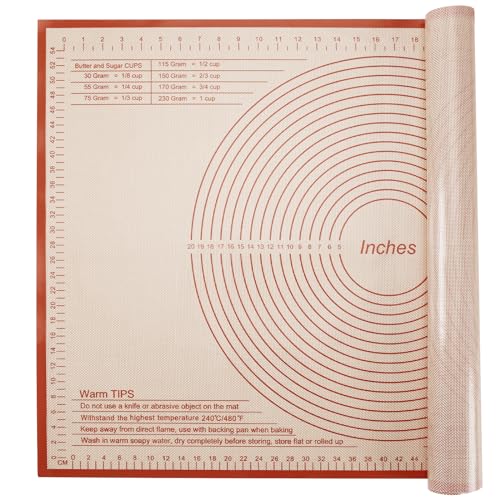 Silicone Pastry Mat 36x24 Inch Nonstick Baking Mat -Perfect for Dough, Pastry, Dough Rolling, Kneading Board, Pie Crust, Fondant, Pasta/Pizza, Kitchen Counter Mat