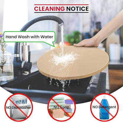 Unicook Round Pizza Stone 10.25 Inch, Small Bread Baking Stone for Oven Grill, Perfect Size for Baking Crisp Crust Personal Pizza, Bread, Cookies and More