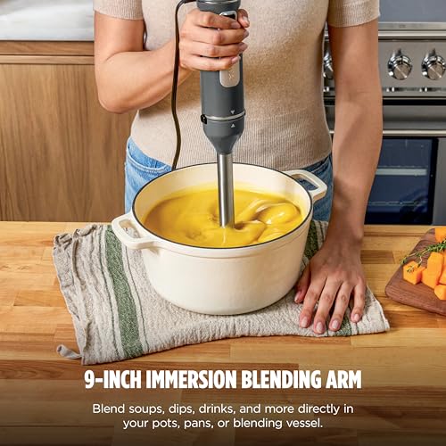 Ninja Immersion Blender & Whisk, 4 Speeds, 4oz Cup, Dark Grey, CI201GY
