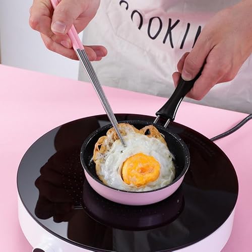 KOMBABE Pink Mini Cast Iron Skillet with Lid - 6 Inch Small Frying Pan for Eggs, Pancakes, Single Serving Cooking | Nonstick & Easy to Clean