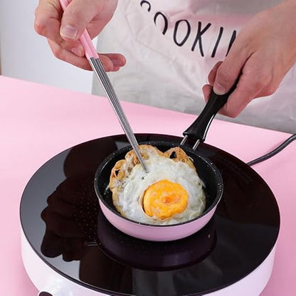 KOMBABE Pink Mini Cast Iron Skillet with Lid - 6 Inch Small Frying Pan for Eggs, Pancakes, Single Serving Cooking | Nonstick & Easy to Clean