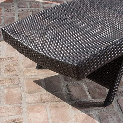 Folding Patio Chaise Lounge (Set of 1 Chair), Foldable Long Reclining Patio Seating Chairs, Outdoor Wicker Lounge Chair, Rattan Chaise Lounge Lawn Sunbathing Chairs Beach Pool Backrest Recliners