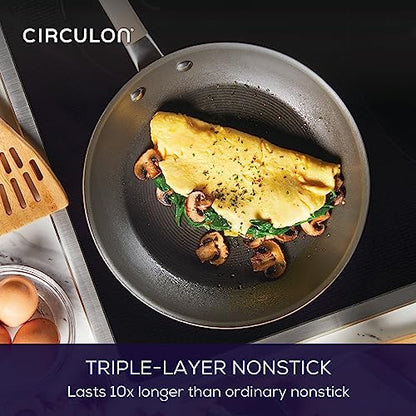 Circulon Premier Professional Hard Anodized Nonstick Cookware Induction Pots and Pans Set Nonstick, Home Essentials, 12-Piece, Bronze