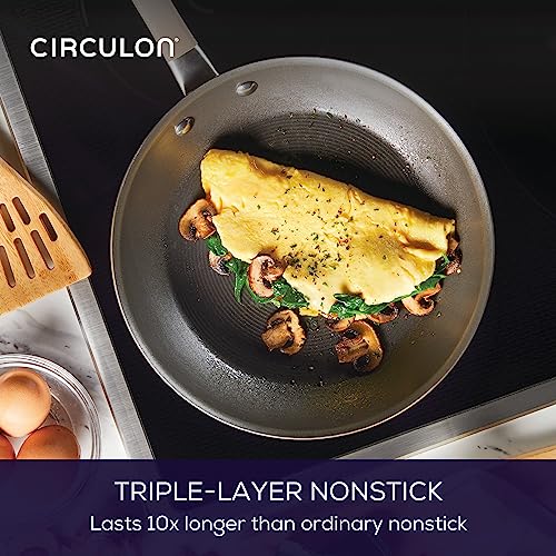 Circulon Premier Professional Hard Anodized Nonstick Cookware Induction Pots and Pans Set, 8 Piece - Bronze