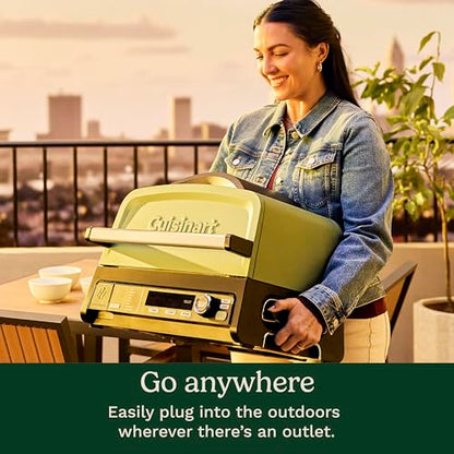 Cuisinart FlavorBoost™ 8-in-1 Outdoor Electric BBQ Grill & Portable Smoker, Air Fryer Grill Combo with Smart Probe, Smoke Drawer, 154 sq. in., Patio & Balcony Grill for Apartments, CEG-1302