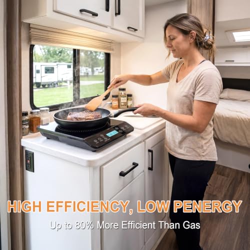 Portable Induction Cooktop 1800W Electric Countertop Stove for Kitchen, RV