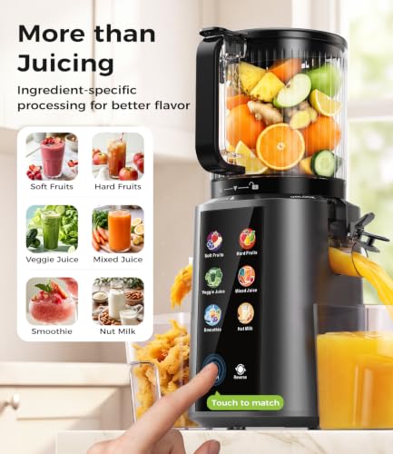ONELIVE Cold Press Juicer Machine, 6.5" Wide Chute, 3L, Easy to Clean