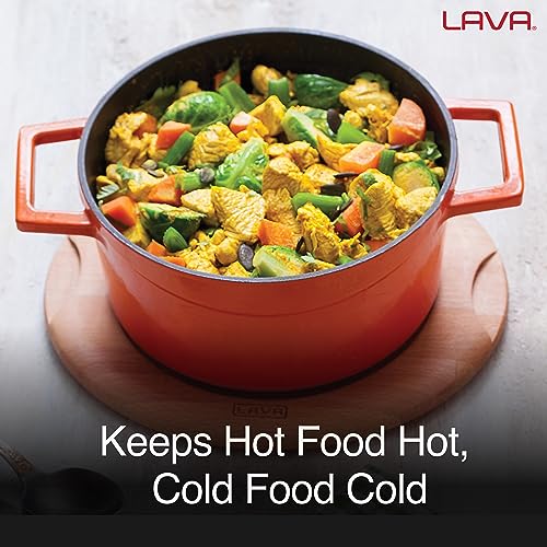 LAVA 10 Quarts Cast Iron Dutch Oven: Multipurpose Stylish Round Shape Dutch Oven Pot with Three Layers of Enamel Coated with Trendy Lid (Orange)