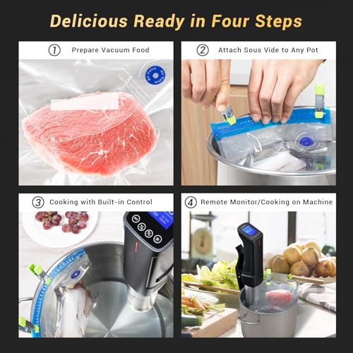 INKBIRD WIFI Sous Vide Cooker ISV-100W, 1000 Watts Sous Vide Machine Immersion Circulator with 14 Free Preset Recipes on APP & Calibration Function, Thermal Immersion, Fast-Heating with Timer