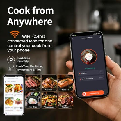 Sous Vide, Sous Vide Cooker, Suvie Cooking Machine With WIFI, 1300W