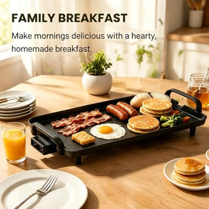 PineyPlace Electric Griddle for Bacon, Eggs, Pancake, Breakfast